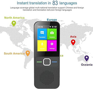 None Portable Language Translator Device 83 Languages Real-time Voice Text Photo Translation Black
