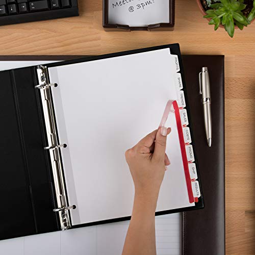 Avery Index Maker Clear Label Dividers, 8.5 x 11 Inch, 8 Tab, White Tab, 50 Sets  (11557)