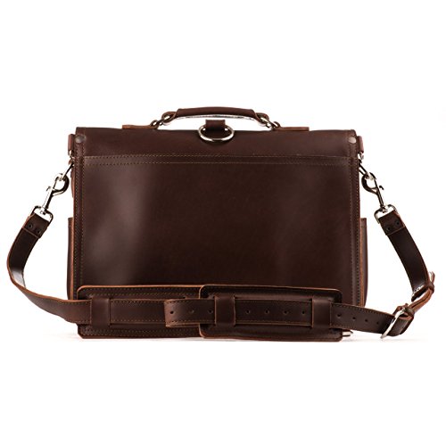 Saddleback Leather Co. Classic Leather Briefcase The Original Full Grain Leather Briefcase For Men Includes 100 Year Warranty (Large Front Pocket Briefcase, Chestnut)