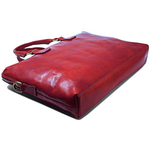 Floto Milano Slim Red Briefcase Attache Lap-top Case