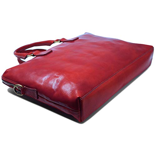 Floto Milano Slim Red Briefcase Attache Lap-top Case