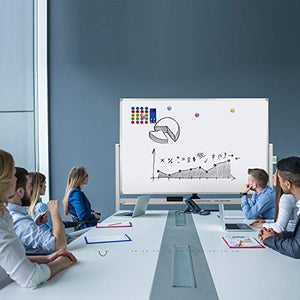 60"x40" Mobile Whiteboard Double-Sided Magnetic Large Dry Erase White Board with Rolling Stand for Offices, Home & School