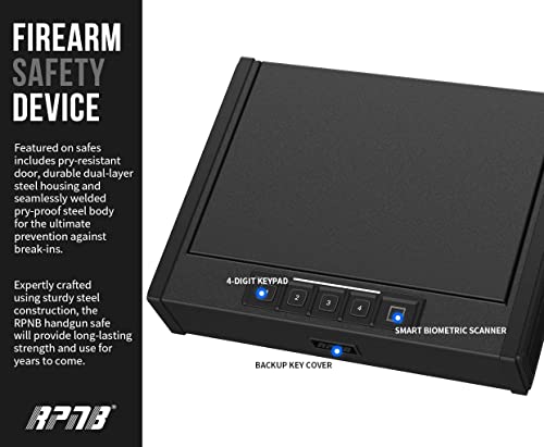 RPNB 1 of Deluxe Safe(1.8 Cubic Feet ) with Removable Shelf and 1 of Auto-Open Lid Biometric Fingerprint Gun Safe with Interior Light for 2 Pistols and more, Bundle