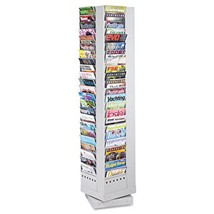 Safco Steel Rotary Magazine Rack 92 Compartments Gray