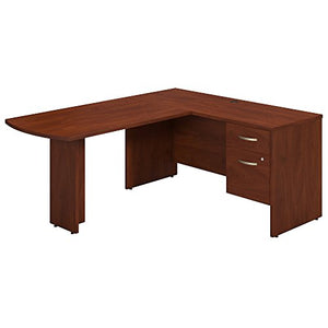 Bush Business Furniture Series C Elite 60W x 24D L-Desk with 3/4 Pedestal in Hansen Cherry