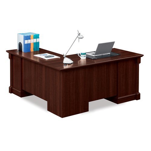 Sauder Office Furniture Palladia Collection Cherry Finish L-Shaped Desk with Right Return