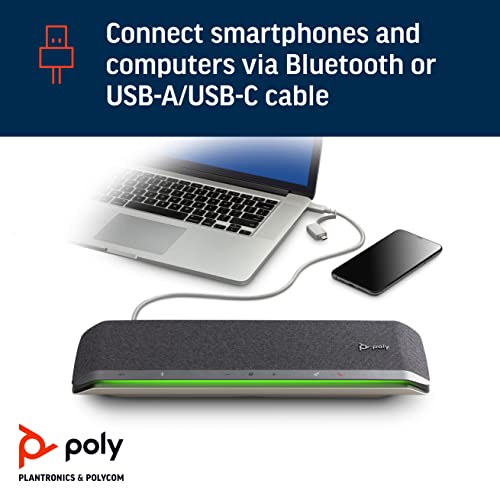 Plantronics Poly - Sync 60 Smart Speakerphone for Conference Rooms - USB-A/USB-C Connectivity, Bluetooth - Teams & Zoom Certified