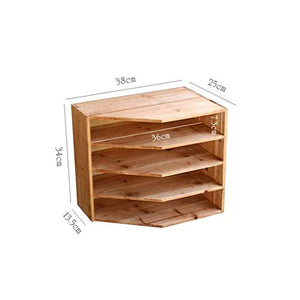 None File Shelves for Office File Cabinets Wooden Document Storage Cabinet 38x25x34cm