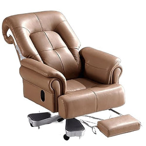None MADALIAN Fully Reclining Executive Leather Office Chair (Color: E, Size: As Shown)