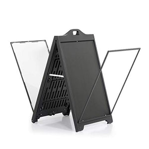 M&T Displays Street SignPro with Lens Protective Cover, 24x36 Inch Poster Black Double Sided Sandwich Board Folding A-Frame Sidewalk Curb Sign Portable Menu Display for Restaurant Cafe (2 Pack)