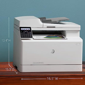 HP Color Laserjet Pro M183fw Wireless All-in-One Laser Printer - White, Print Scan Copy Fax - 16 ppm, 600 x 600 dpi, Voice-Activated, 35-Page ADF, Ethernet