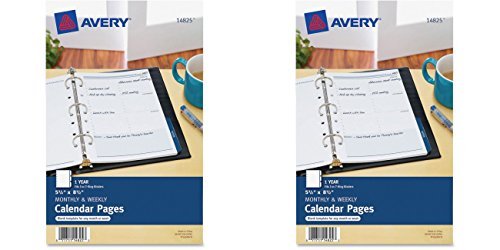 Avery Mini Monthly and Weekly Calendar Pages, 5.5 x 8.5 inches (14825), 2 Packs