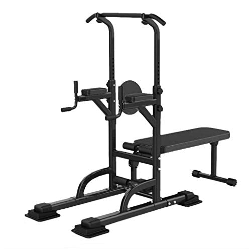 KINGC Heavy Power Tower Dip Stands Adjusting Pull Up/Push IP Bench Fitness Rack Home Gyms Strength Training Equipment Workout Machine 330 Lbs Load (A)