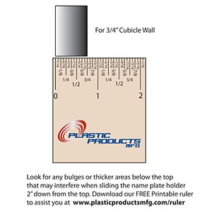 Glass Wall Name Plate Holders - Single Sided 8-1/2" Wide x 2-1/2" high (50 - PK, 3/4" Cubicle Wall) by Plastic Products Mfg.