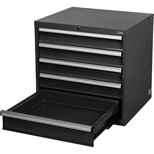 Global Industrial Modular 5 Drawer Cabinet with Lock, 30" Wx27 Dx29-1/2 H, Black