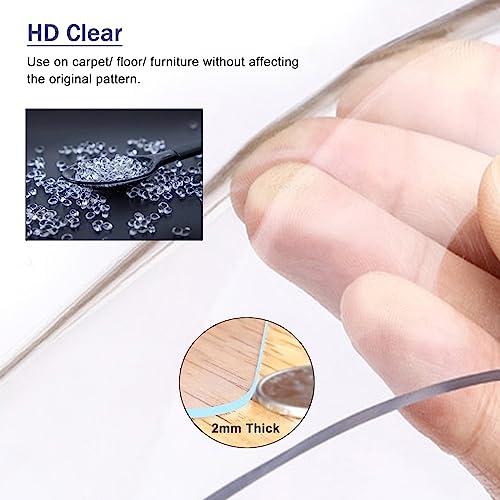 Katzowen Transparent Floor Mat - Non-Slip & Waterproof, Low Pile Carpet Protector