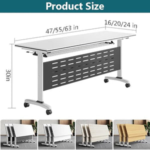 HSHBDDM Foldable Conference Table with Caster Wheels for Office and Meeting Rooms