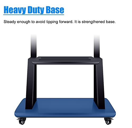 Generic TV Stand Tall Floor Standing for 32-75 Inch TV, Mobile On Wheels with Storage Shelf, Black