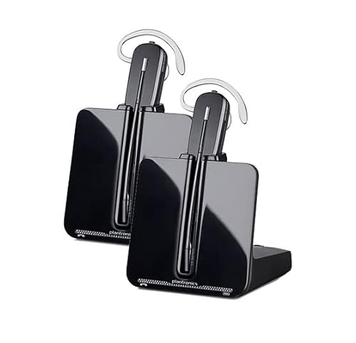 Plantronics CS540 Wireless Convertible Headset System | Noise Canceling Microphone, Single Ear (Mono) - Black (2 Pack)
