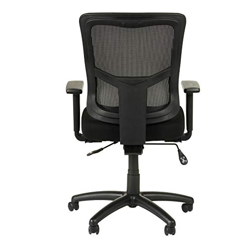 Alera ALEELT4214S Elusion II Series Mesh Mid-Back Synchro with Seat Slide Chair, Black