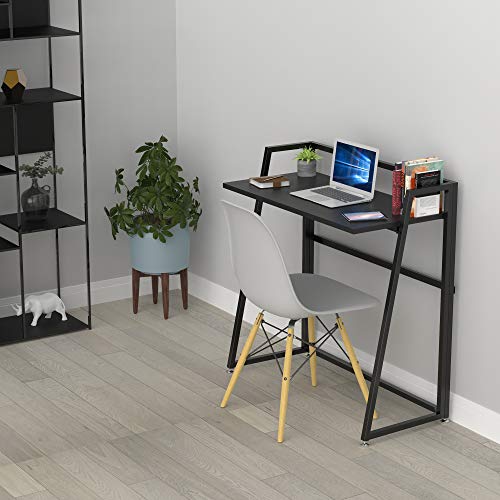 EUREKA ERGONOMIC Modern Folding Computer Desk Teen Student Dorm Study Desks 33-inch Fold up Desk, Easy to be Folded or Unfolded for Writing, Laptop Working and Crafting, Fits Home Office, Black