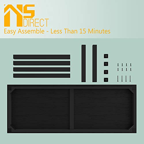 NSdirect 63" Large Computer Desk,Modern Simple Style PC Table Office Desk Wide Workstation for Study Writing,Gaming and Home Office,Extra 1" Thicker Wooden Tabletop and Black Metal Frame,Black