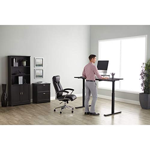 Realspace Magellan 60"W Pneumatic Height-Adjustable Standing Desk, Espresso