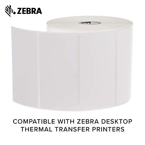 Zebra 4 x 2 in Thermal Transfer Polypropylene Labels PolyPro 3000T Permanent Adhesive Shipping Labels 1 in Core 4 rolls 10031649SP