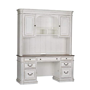 Liberty Furniture Magnolia Manor White Credenza & Hutch