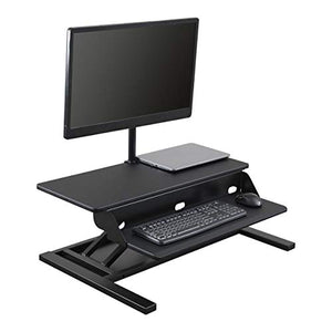 Stand Up Desk Store AirRise Pro 2.0 Two Tier Standing Desk Converter with Dual Monitor Mount (Black, 32")