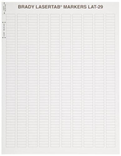 Brady LAT-29-747-10 0.65" Width x 0.2" Height, B-747 Permanent Polyester, Matte Finish White Lasertab Laser Printable Label (Pack of 10000)