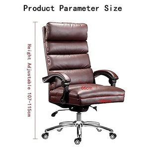 HUIQC Managerial Executive Office Chair with Fixed Armrest and Headrest - Brown
