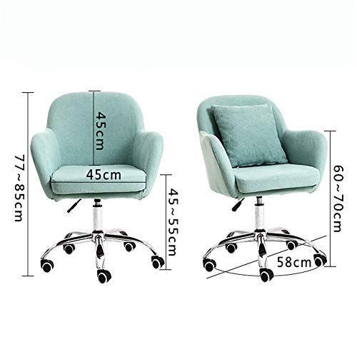 Removable and Washable Office Chair, Sofa Chair, 360°Rotating and Adjustable Height, Ergonomic, Home Office Chair, Meeting Room, Girl's Room, Grey, Pink (Color : Brown)