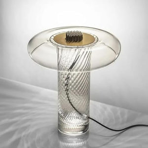 ZABEES LED Decorative Desk Lamp Twisted Glass Art - Modern Office & Bedroom Lighting