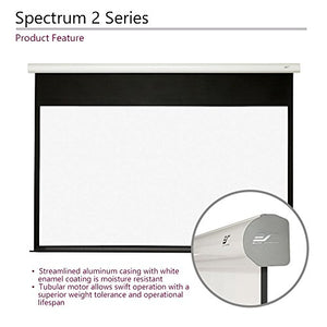 Elite Screens Spectrum2, 120-inch 16:9, 12-inch Drop, Electric Motorized Drop Down Projection Projector Screen, SPM120H-E12