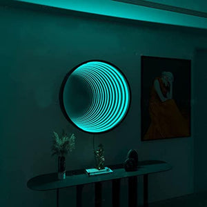 MNBVH Tunnel Mirror Light Cool RGB LED Gaming Desk Lamp (Large-70cm, Round)