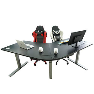 LYL&R Gaming Desk Series - Electric Height Adjust Desk, Ergonomic Workstation, Carbon Fiber Reinforced Plastics Desktop, Gaming Desk, Computer Desk (L Type 120 Degree)