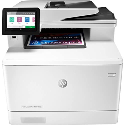 HP Laserjet Pro M479fdnC Ethernet only Color All-in-One Laser Printer, White - Print Scan Copy Fax - 4.3" Touchscreen Display, 28 ppm, 600 x 600 dpi, 8.5 x 14, Auto 2-Sided Printing, 50-Sheet ADF