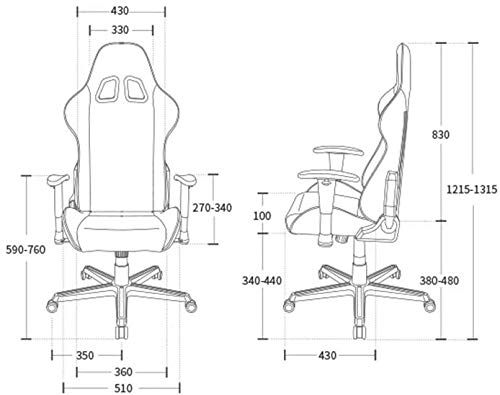 SKUAI Executive Gaming Office Chair with Reclining Back Support - Red