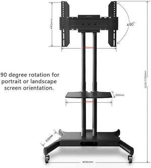 GaRcan Mobile TV Cart TV Floor Stand for 32-65" TVs with AV Shelf & Camera Holder