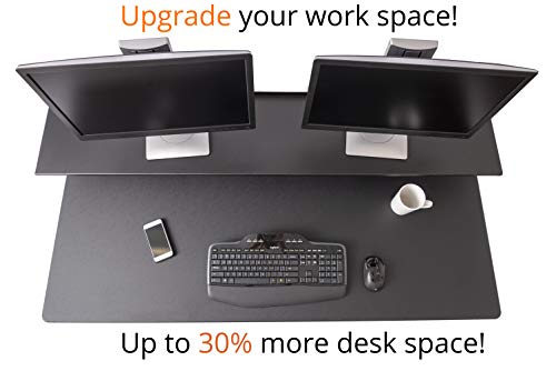 Split Top Electric Stand Up Desk (Black Shelves) (60", Black Frame/Black Top)