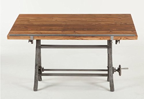 Burleson Home Furnishings Industrial Tilt Top Adjustable Height Drafting Style Desk