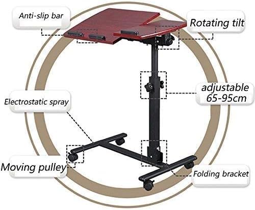 MaGiLL Laptop Rolling Cart Table Height Adjustable Stand Desk