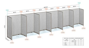 GOF Office Partition Cubicle Single 6 Station Room Divider Panel, 30"D x 48”W x 72"H