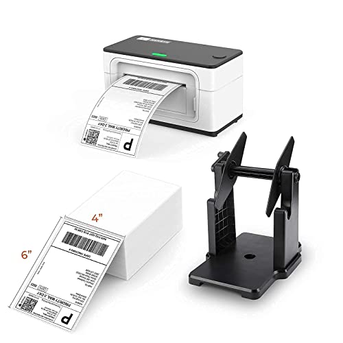 MUNBYN Label Printer with Pack of 500 Label Paper, Paper Holder, Thermal Printer for Barcodes-Labels Labeling, Compatible with UPS, FedEx, Amazon, Ebay, Etsy, Shopify,etc
