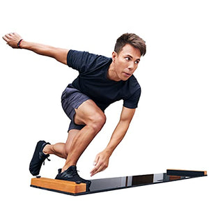 BRRRN Slide Board - Home Workout to Build Core Muscles and Great Cardio Workout - Easy to Use and Store - Exercise Equipment for Hockey, Ice Skating and Skateboarding - Adjustable 5-6 Ft