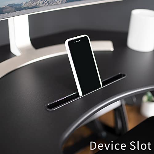 VIVO Electric Height Adjustable Corner Desk Converter, VE Series, 43 inch, Black - DESK-V000VCE