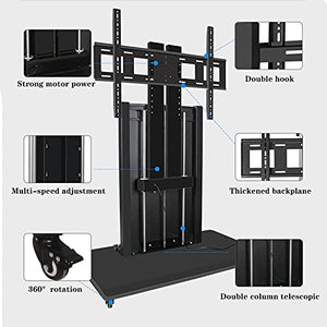 RHSH Smart Electric TV Stand Height Adjustable Mobile Cart for 40"-90" Flat TVs Up to 165 Lbs