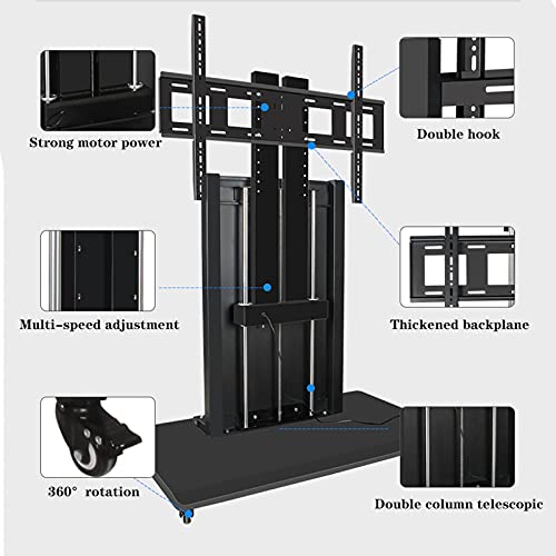 RHSH Smart Electric TV Stand Height Adjustable Mobile Cart for 40"-90" Flat TVs Up to 165 Lbs