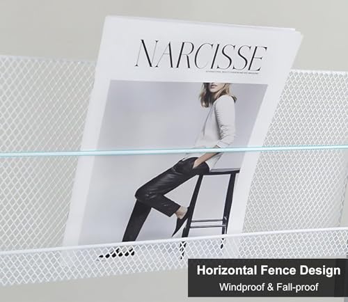 TIST Floor Standing Brochure Display Rack, Magazine Rack - Black/White